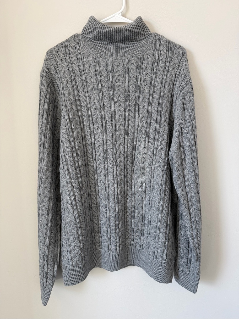 Piombo Gray Cable-Knit Turtleneck Sweater